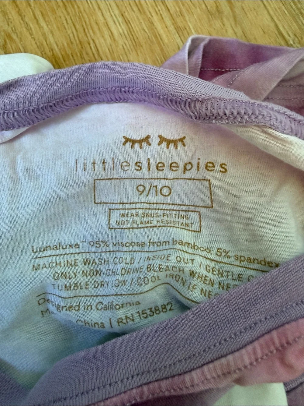 Little Sleepies Pink & Purple Ombre Tie-Dye Pajama Set Size  9/10